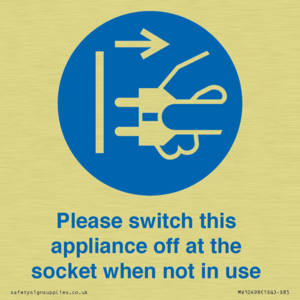 Please switch this appliance off at the socket when not in use